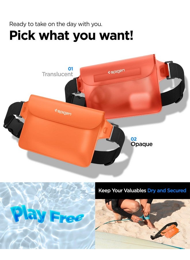 Spigen Waterproof Mobile Pouch (A620) for iPhone, Samsung Galaxy, Google Pixel and All Other Smartphones up to 8.7 Inches, Mobile Waterproof Pouch (IPX8 Certified, Pack of 2) - Sunset Orange - Image 2