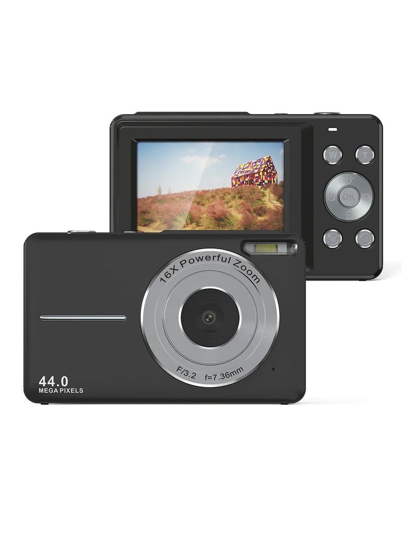 Generic 1080P HD Digital Pocket Camera. 44mp Compact Lightweight Video Camera, Anti Shake Multifunctional Action Camera, Durable Sports Camera For Photography And Videography, (1pc, Black With Auto Focus)  - Image 1