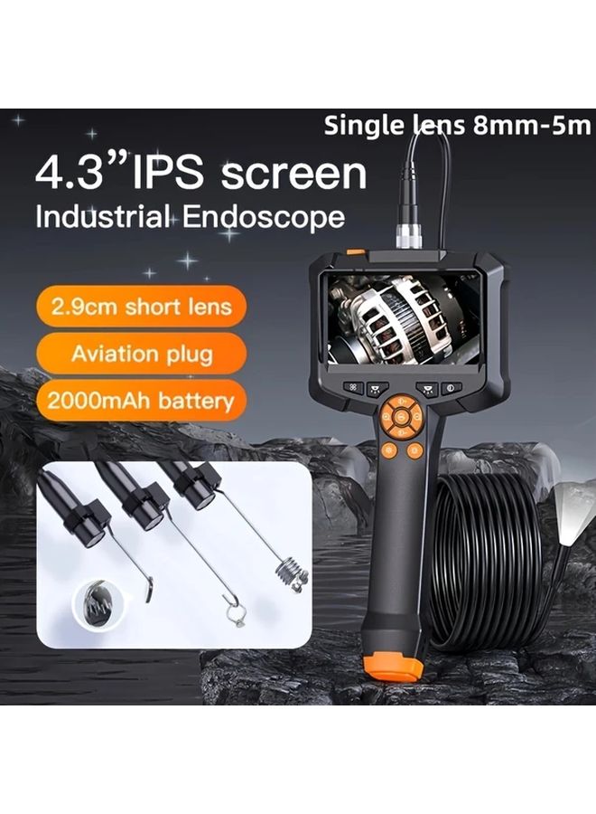 Single Lens 8mm Industrial Endoscope IP67 Waterproof HD IPS LCD Screen Borescope Camera - Image 1