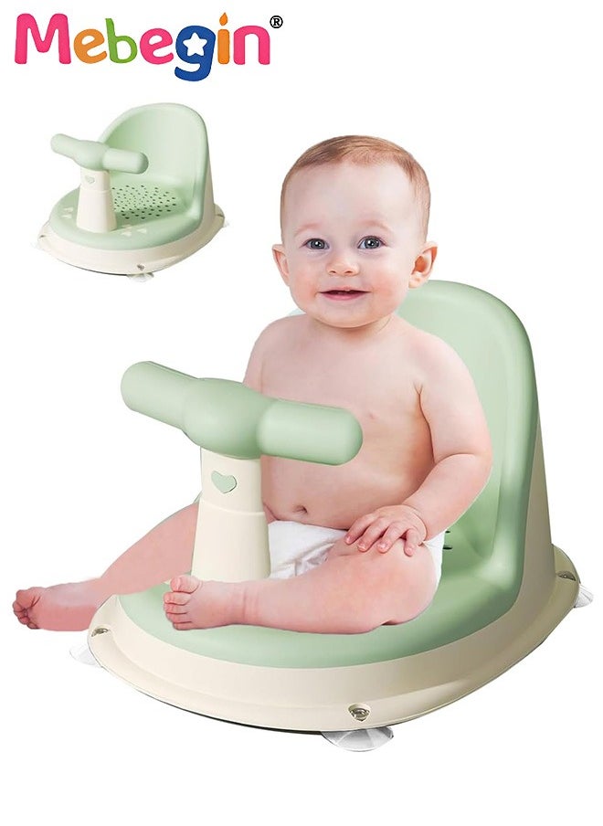 MEBEGIN Baby Bath Seat with 4 Powerful Suction Cups and Ergonomic Backrest, Non-Slip Toddler Bath Seat, Infant Bathtub Support Chair, Safe Bathtub Seat for Sitting Up, Learning Sit-Up Seat with Air Holes, Suitable for Use in Bathtub, Living Room, Shower Room or Outdoor  - Image 1