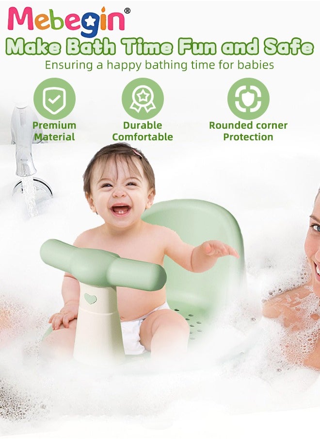 MEBEGIN Baby Bath Seat with 4 Powerful Suction Cups and Ergonomic Backrest, Non-Slip Toddler Bath Seat, Infant Bathtub Support Chair, Safe Bathtub Seat for Sitting Up, Learning Sit-Up Seat with Air Holes, Suitable for Use in Bathtub, Living Room, Shower Room or Outdoor  - Image 4