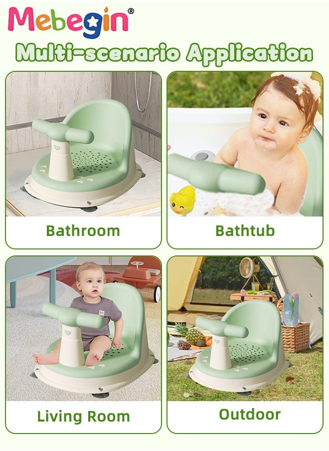 MEBEGIN Baby Bath Seat with 4 Powerful Suction Cups and Ergonomic Backrest, Non-Slip Toddler Bath Seat, Infant Bathtub Support Chair, Safe Bathtub Seat for Sitting Up, Learning Sit-Up Seat with Air Holes, Suitable for Use in Bathtub, Living Room, Shower Room or Outdoor  - Image 5