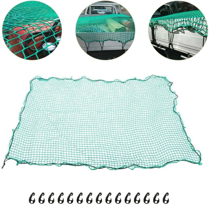 SHERCHPRY Truck Bed Cargo Net with Elastic Bungee Straps and 15 Hooks, 2.5X3.5M Nylon Mesh Cover for Pickup Trucks, Trailers, and Roof Cargo Securing - Image 4