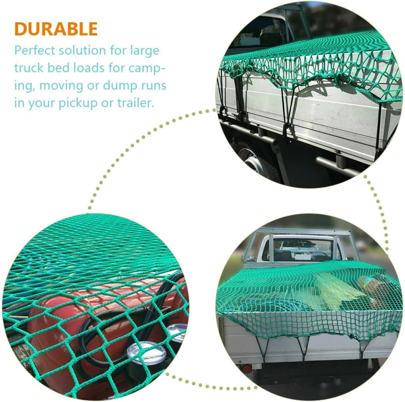 SHERCHPRY Truck Bed Cargo Net with Elastic Bungee Straps and 15 Hooks, 2.5X3.5M Nylon Mesh Cover for Pickup Trucks, Trailers, and Roof Cargo Securing - Image 3