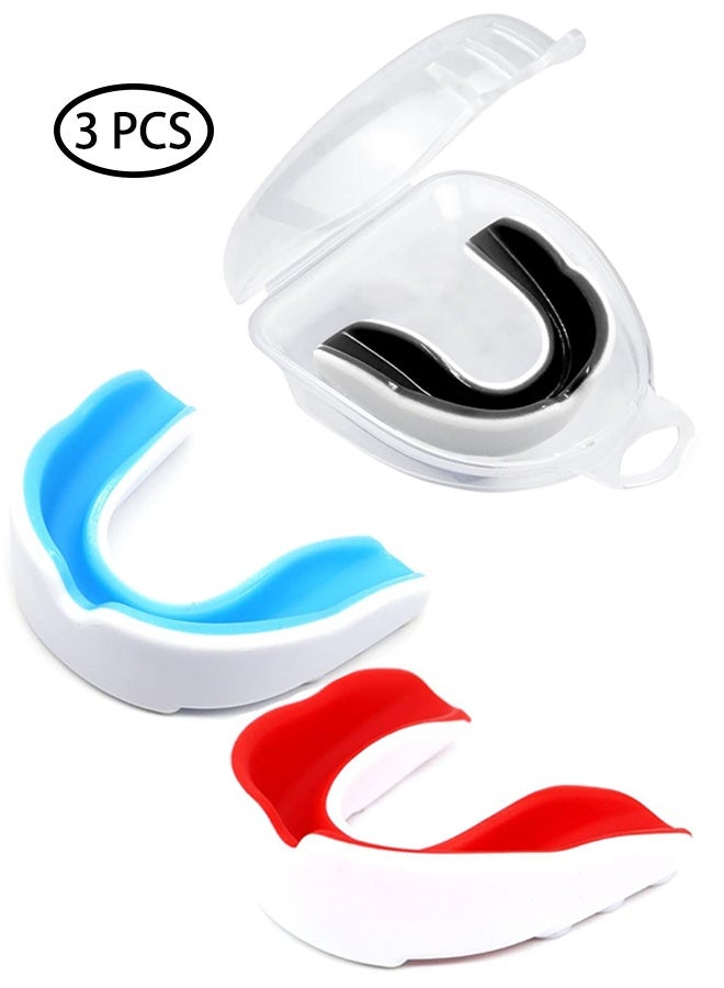 Generic 3 pcs Kids Youth Mouth Guard for Sports, Boys Girls Mouth Guard with Case, Child Teen Sports Mouthguard for Football Lacrosse Basketball Boxing Soccer Taekwondo MMA Karate  - Image 1