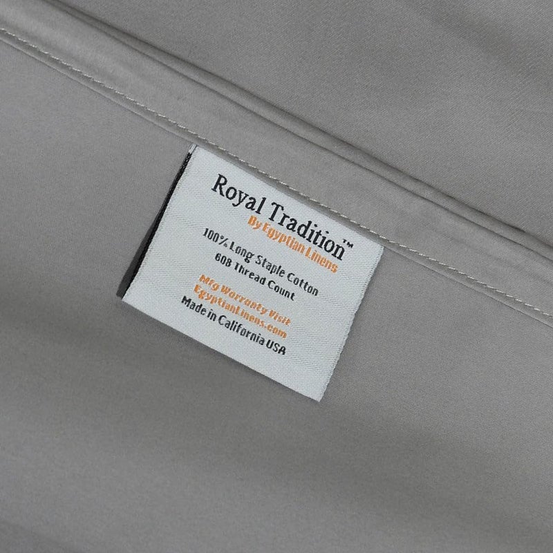 Royal Tradition Made in USA- Low Profile Fitted Sheet Only (6-10 Inches) Pure Cotton 608 Thread Count, King Size Bottom Bed Sheet, Solid White - Image 4