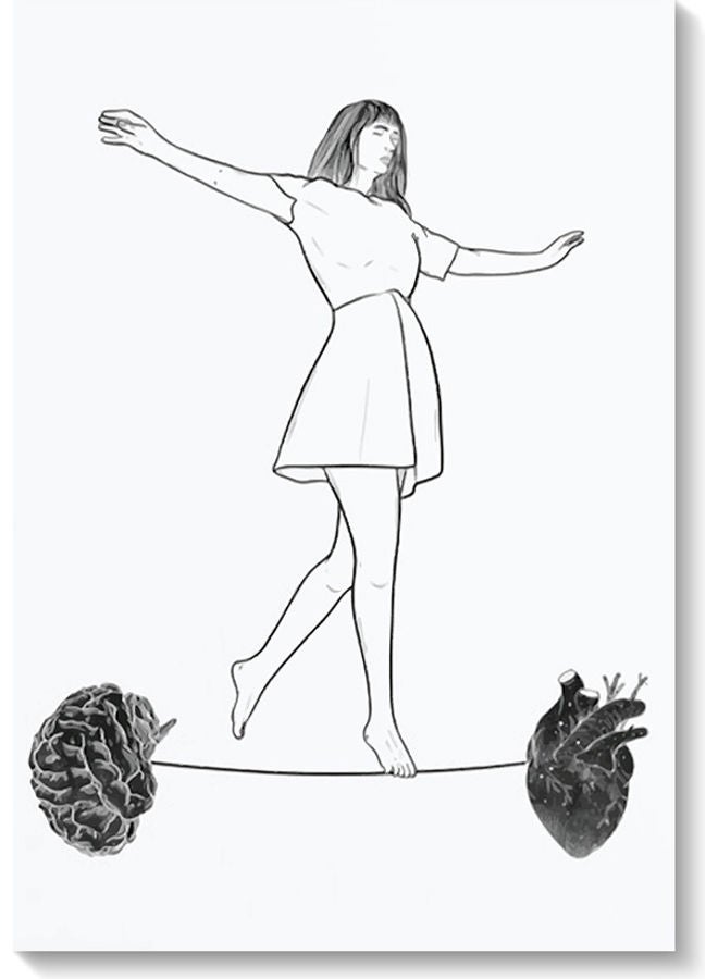 RYN Balance Heart And Brain Wall Art Multicolour 40x60cm - Image 2