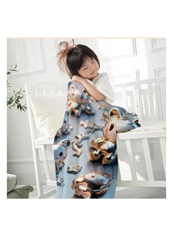 عام بطانية رقيقة من الفانيلا (دافئة ومريحة، ومناسبة للنوم واستخدام الألعاب وإزالة الغبار ومقاومة للرمل) 150 سم * 200 سم - 776 - Image 3