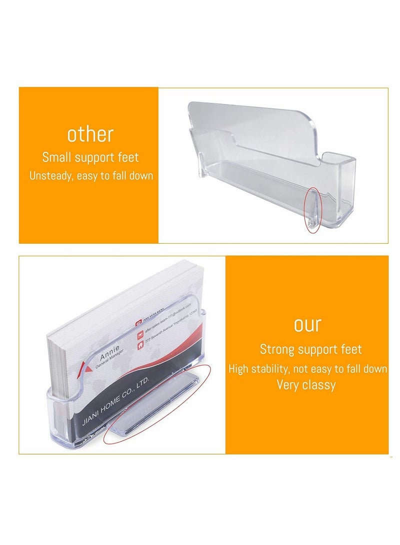 KASTWAVE Card Holder, Business Desk Acrylic Business Card Holder Display Plastic Business Card Stand Desktop Holders for Exhibition, Home & Office, Fits 30-50 Business Card - Image 4