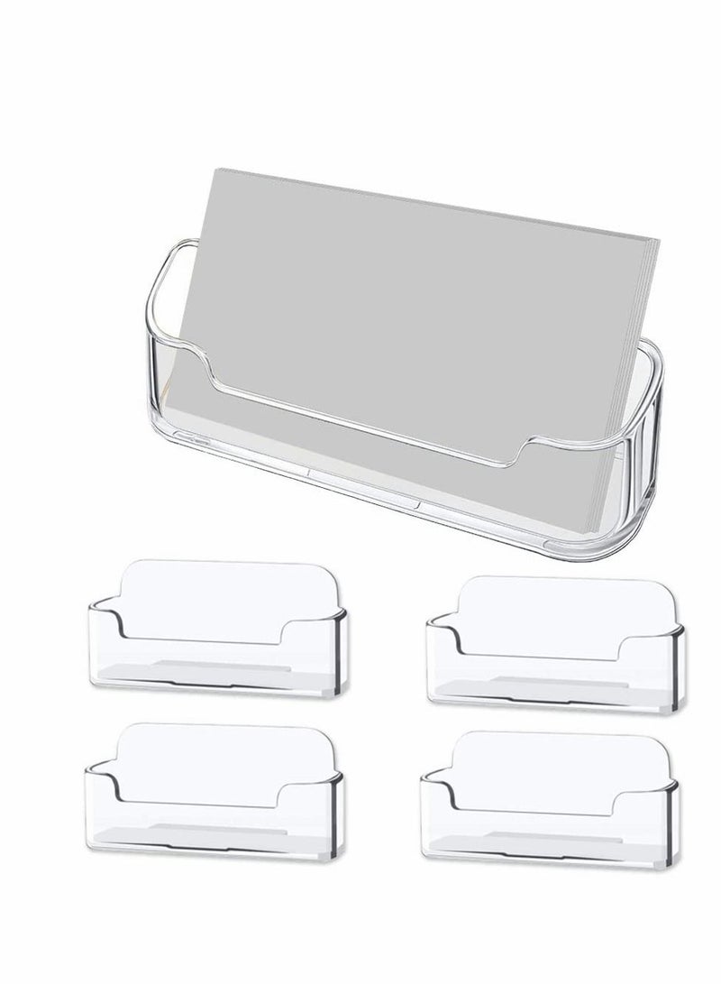 KASTWAVE Card Holder, Business Desk Acrylic Business Card Holder Display Plastic Business Card Stand Desktop Holders for Exhibition, Home & Office, Fits 30-50 Business Card - Image 1