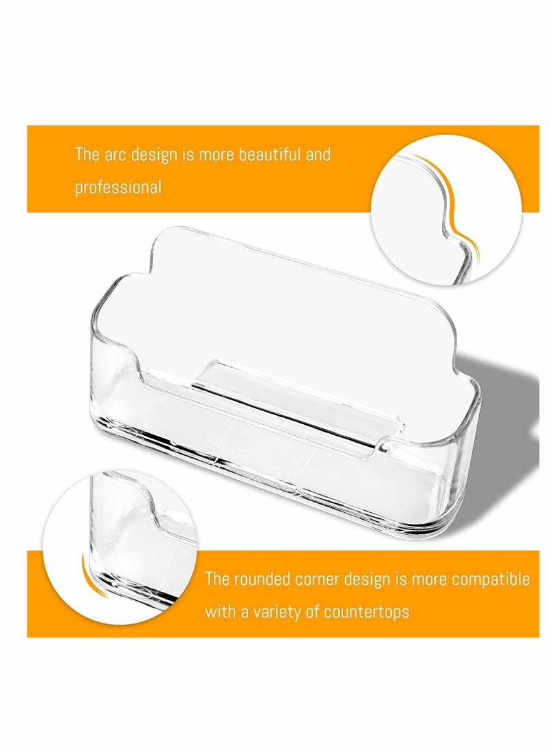 KASTWAVE Card Holder, Business Desk Acrylic Business Card Holder Display Plastic Business Card Stand Desktop Holders for Exhibition, Home & Office, Fits 30-50 Business Card - Image 3
