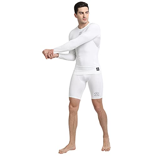 SHREY Intense Compression L/S Top White XL Compression Top Full Sleeve Tights T-Shirt for Sports - Image 5