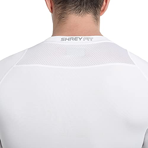 SHREY Intense Compression L/S Top White XL Compression Top Full Sleeve Tights T-Shirt for Sports - Image 4