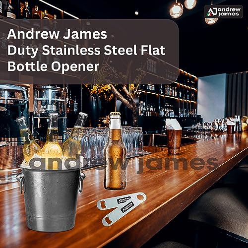 Andrew James Duty Stainless Steel Flat Bottle Opener, Bar Blade, Speed Opener, Beer Bottle Opener for Kitchen, Bar or Restaurant with Free Spinner Rings Heavy | Commercial for Industrial Use - Image 5