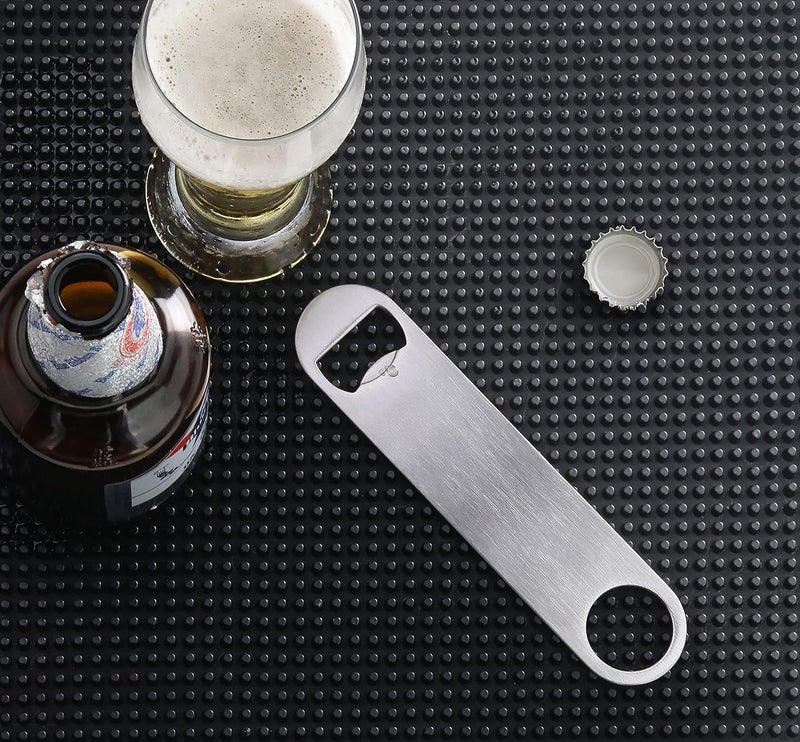 Andrew James Duty Stainless Steel Flat Bottle Opener, Bar Blade, Speed Opener, Beer Bottle Opener for Kitchen, Bar or Restaurant with Free Spinner Rings Heavy | Commercial for Industrial Use - Image 3