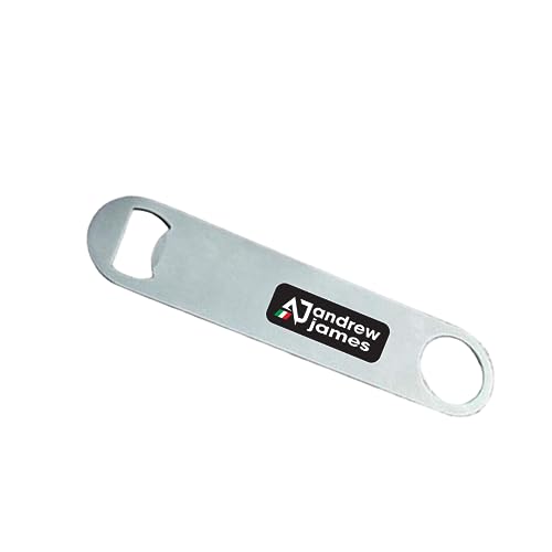 Andrew James Duty Stainless Steel Flat Bottle Opener, Bar Blade, Speed Opener, Beer Bottle Opener for Kitchen, Bar or Restaurant with Free Spinner Rings Heavy | Commercial for Industrial Use - Image 1