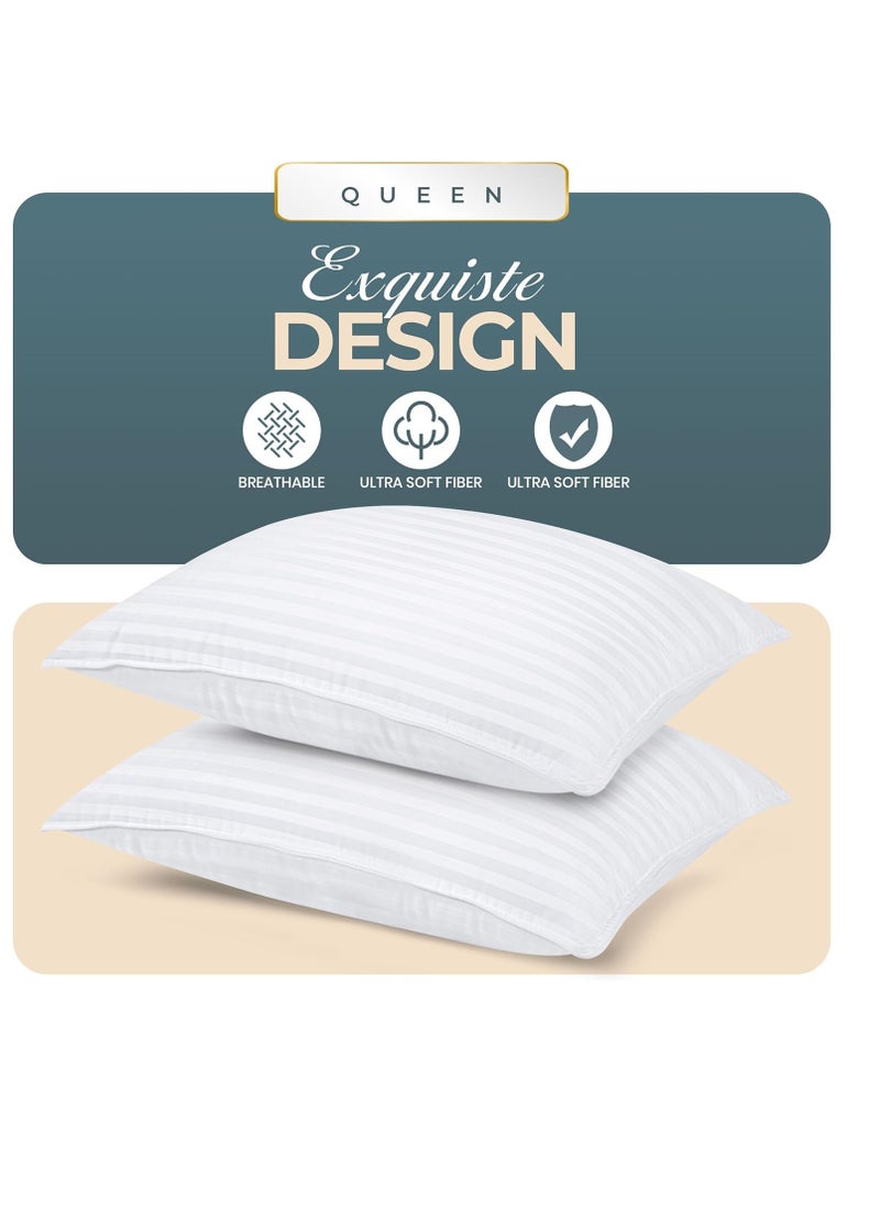 Utopia Utopia Bedding Bed Pillows for Sleeping Queen Size, 1000 Grams Filled Hotel Quality Cooling Pillows for Side, Back or Stomach Sleepers (White, Set of 2)  - Image 3