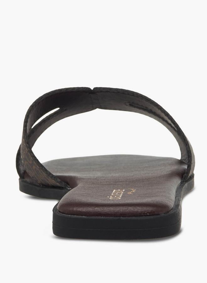 سيليست صنادل مسطحة بطبعة شعار نسائية - Image 5