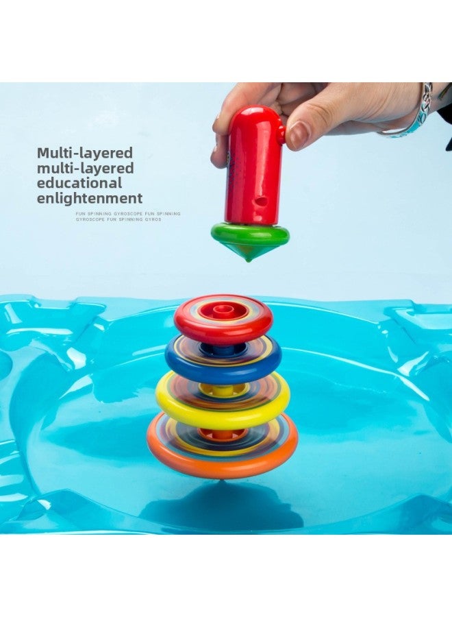 Loquat Rotary Gyroscope Children's Hand-turning Luminous Stacking Stacking Gyroscope Color Flash Gyroscope Battle Disc Toy-Color:Gyro Plate 1 - Image 4