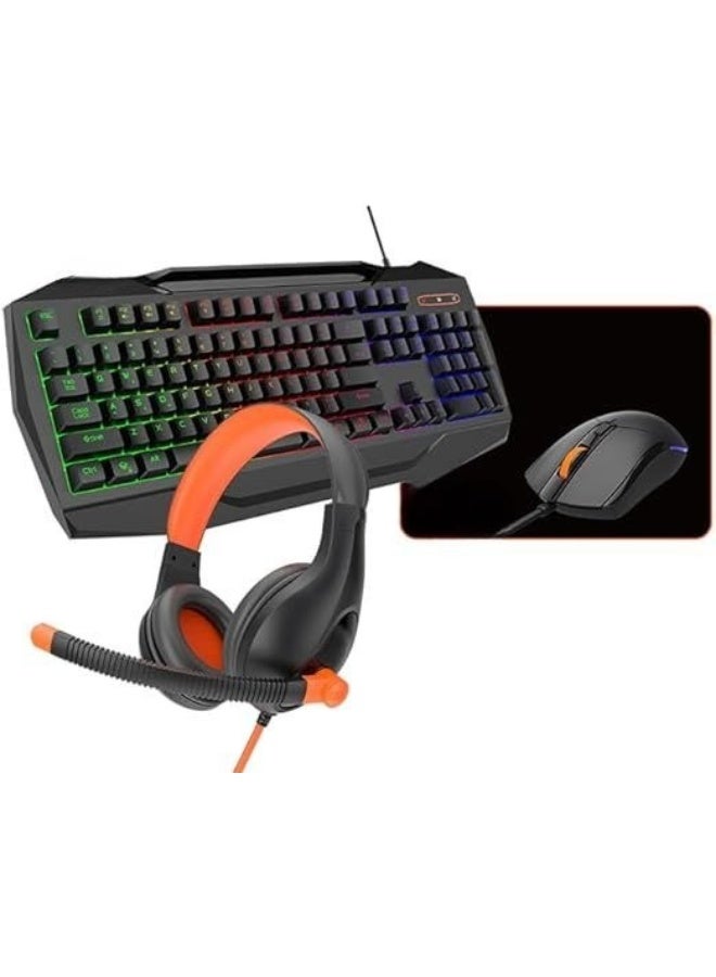 Gaming Keyboard & Mouse Combo with Headset – Complete PC Gaming Set – Accessories for Enhanced Gameplay & Comfortable Setup