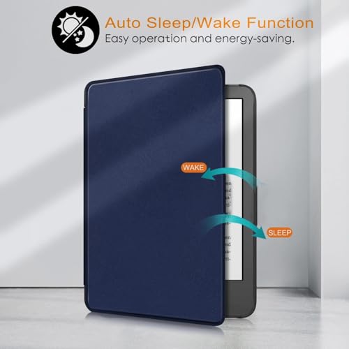 ProElite Slim Smart Flip case Cover for Amazon Kindle 6" 300 ppi 11th Gen/12th Gen 2022/2024, Dark Blue - Image 4