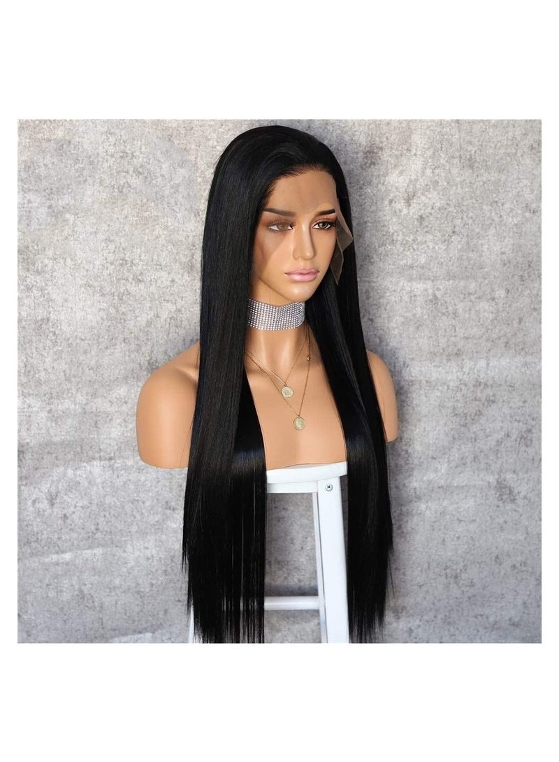 Estelle 13x6 Lace Front Wigs Natural Long Black Free Part Kanekalon Futura Hair Wigs Heat Resistant Hair Synthetic Wigs for Women - Image 2