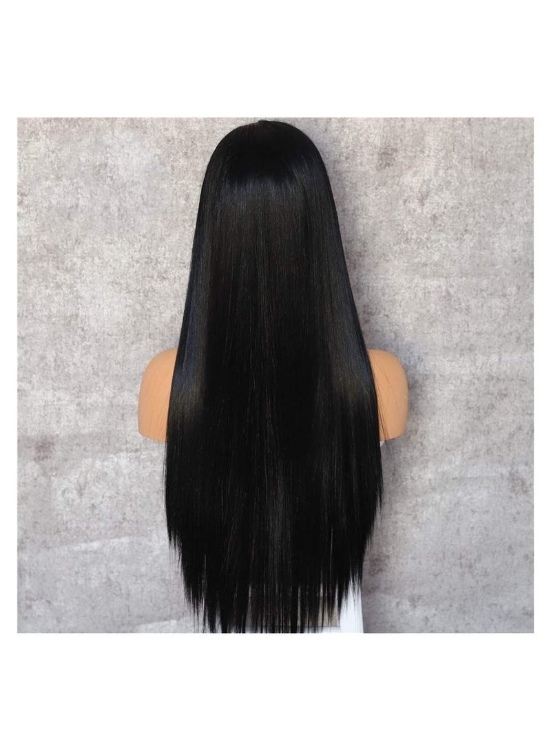 Estelle 13x6 Lace Front Wigs Natural Long Black Free Part Kanekalon Futura Hair Wigs Heat Resistant Hair Synthetic Wigs for Women - Image 3