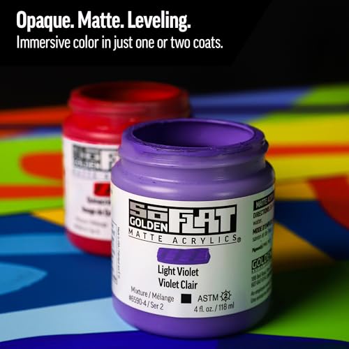 GOLDEN SoFlat Matte Acrylics Quinacridone Magenta 2 fl oz Jar Professional Acrylic Paint - Image 3