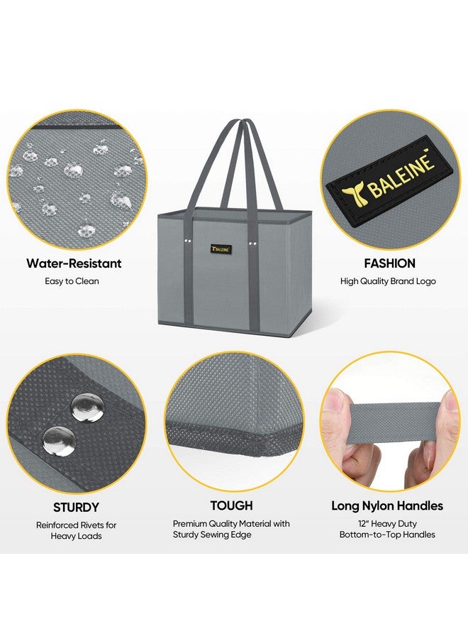 Baleine BALEINE 3Pk Reusable Grocery Bags, Foldable Shopping Bags for Groceries with Reinforced Bottom & Handles (Mosaic)  - Image 5