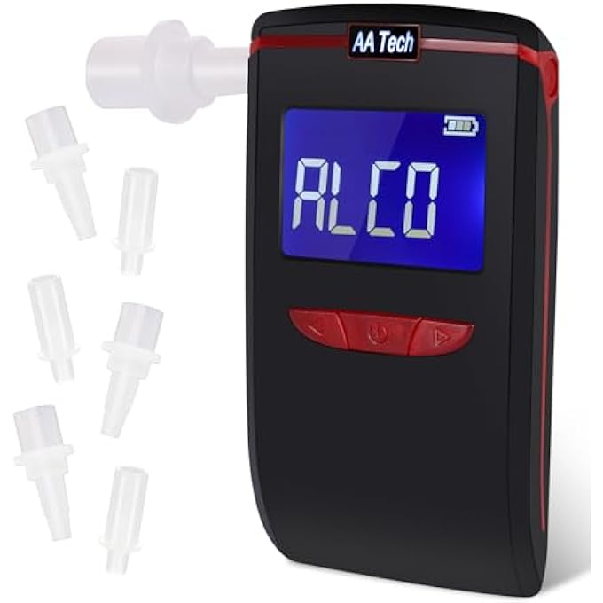 rayihni DGT Approved Breathalyzer, Professional Certified Portable Breathalyser Digital Breathalyser with 4 Semiconductor Sensor Nozzles - Image 2