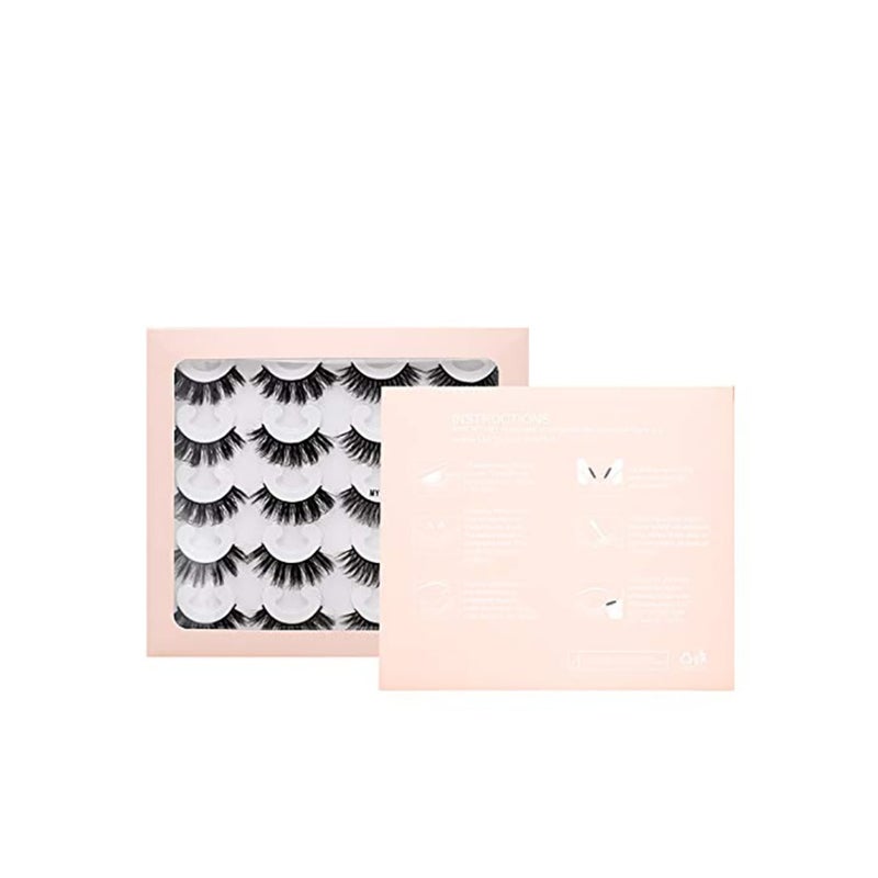 Zikra 10pair Mink Eyelashes 15mm Lashes Fluffy Messy 3D False Eyelashes Dramatic Long Natural Lashes Makeup Mink Lashes - Image 3