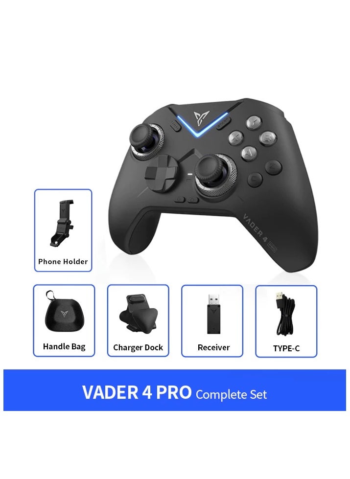 FlyDigi - Vader 4 Pro PC Controller Force Adjustment Lever Joystick Hall & Micro 2-in-1 Triggers 1000Hz Report Rate Stereo Vibration 800mAh Multi-Platform Controller for PC/NS/TV/Android/Laptop(Complete Set) - Image 1