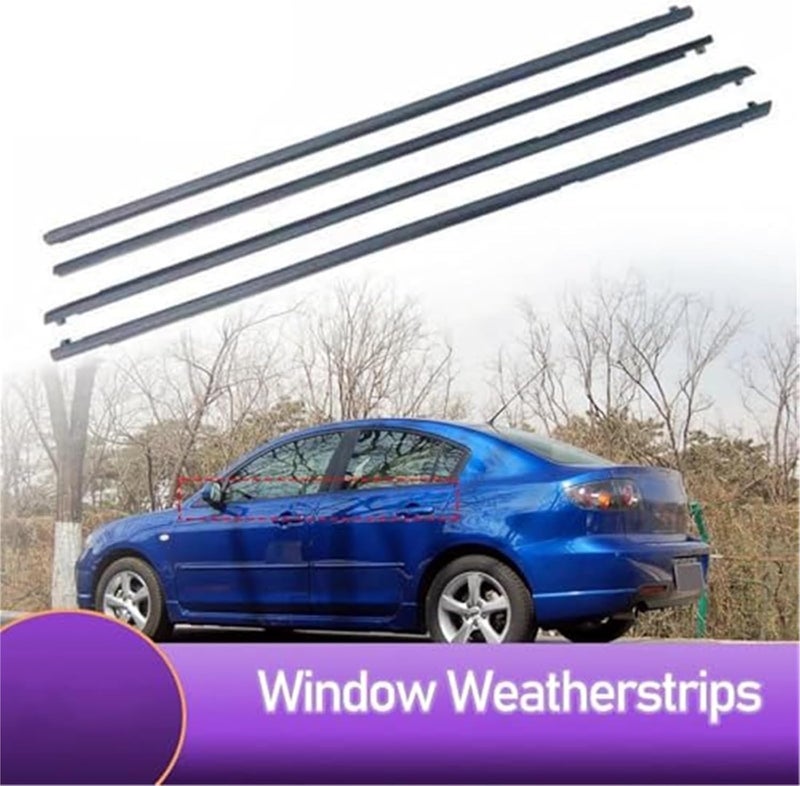 Wivplex 4PCS Car Window Door Seals for Mazda 3 Sedan (2004-2009) - Image 4