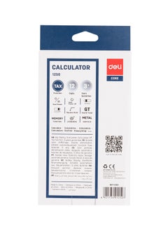 Deli Deli E1250 Metal Calculator - 12 Digits - Silver  - Image 5