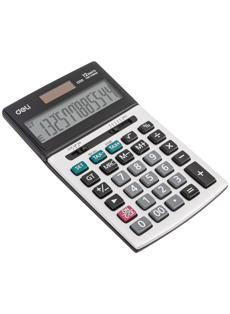 Deli E1250 Metal Calculator - 12 Digits - Silver - Image 2