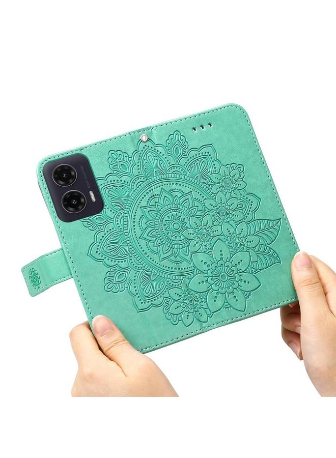 S-TOP Case For Motorola Moto G35 Seven-petal Flowers Embossing Leather Phone Case - Image 5