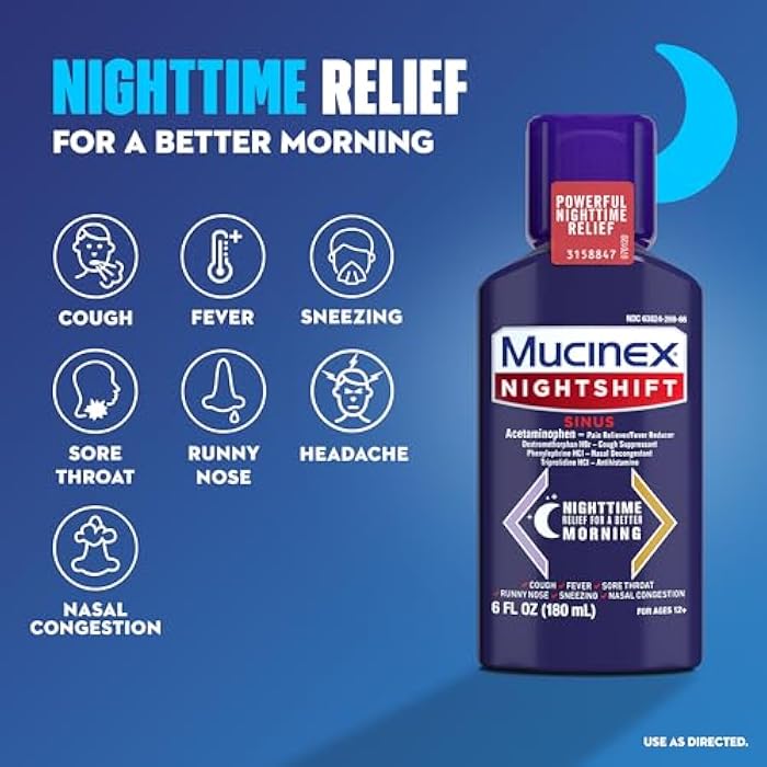Mucinex Sinus-Max Severe Congestion & Pain & Nightshift Sinus, 2x6 FL OZ - Image 5