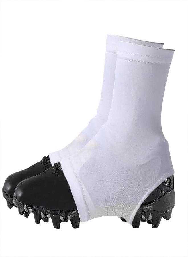 TEQIN Football Spats Cleat Covers, Elastic Football Spats for Cleats, Seamless Cleats Wraps for Football, Baseball, Soccer, Field Hockey White - Image 1