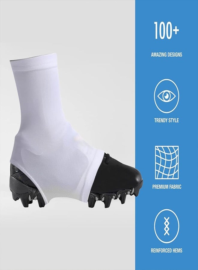 TEQIN Football Spats Cleat Covers, Elastic Football Spats for Cleats, Seamless Cleats Wraps for Football, Baseball, Soccer, Field Hockey White - Image 3