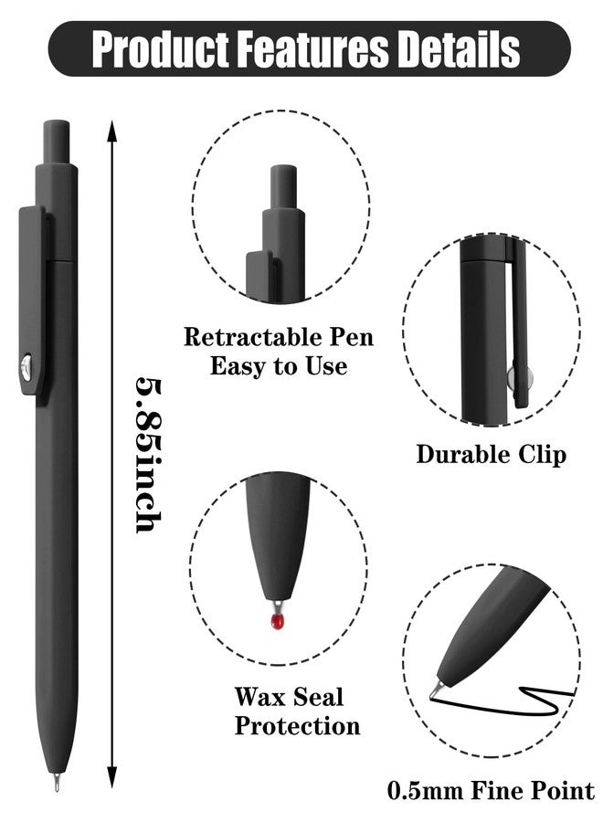 Vitoler Pens,0.5 mm Fine Point Pen Smooth Writing,8pcs Black Gel Pens for Office School Teacher Supplies,Quick Dry Pen for Nurse Aesthetic - Image 5