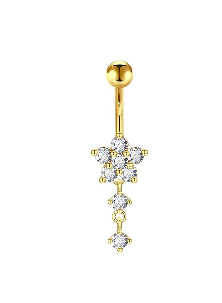 Innoshine 4 PCS golden Belly  Rings Set Stainless Navel JEWELRY  - Image 3