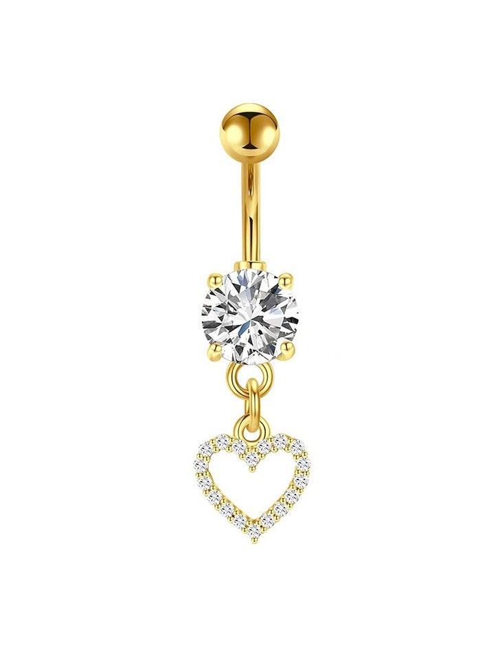 Innoshine 4 PCS golden Belly  Rings Set Stainless Navel JEWELRY  - Image 4