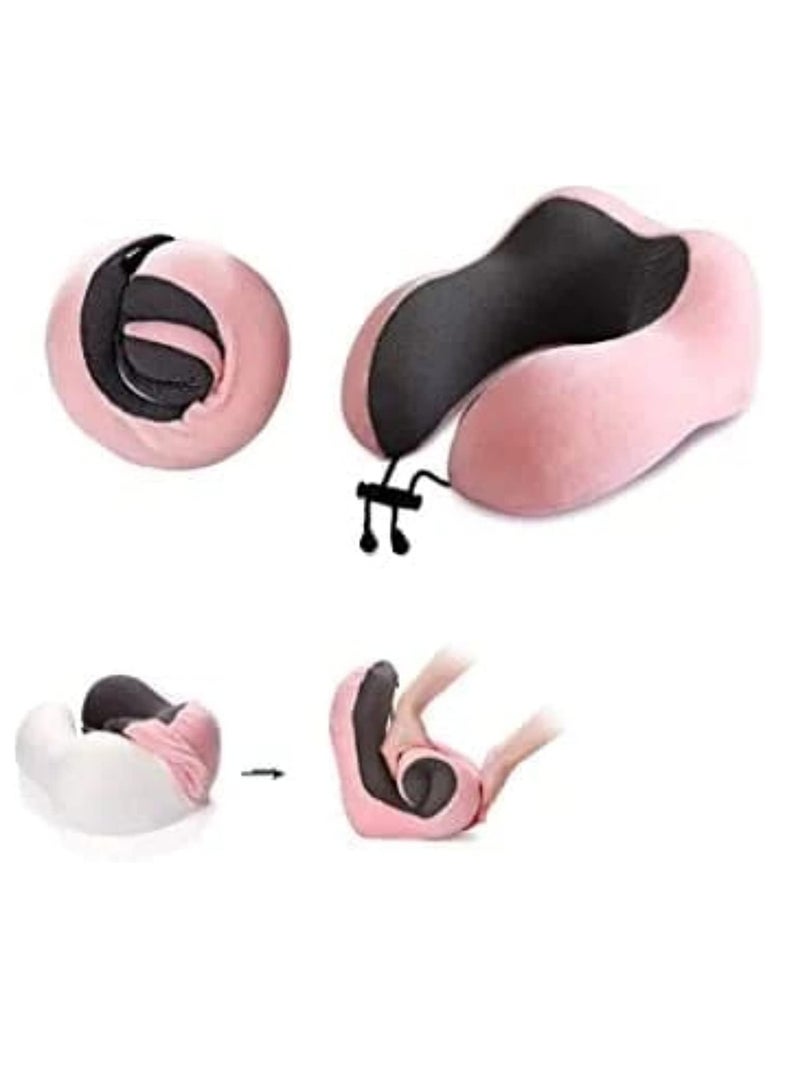 وسادة سفر للرقبة وسادة رقبة من الميموري فوم للسفر  وسادة رقبة للسفر دعم مريح للرقبة والراس للتخييم والنوم متعدده اللاوان - Image 3