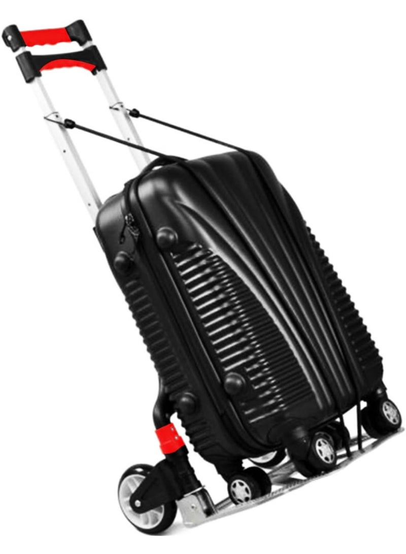 Heavy-Duty Folding Hand Cart – 85 kg Capacity Trolley – Aluminium Alloy Frame with Telescopic Rubber Handle – Portable Utility Cart for Office, Warehouse, Home, Shopping –  - Image 4