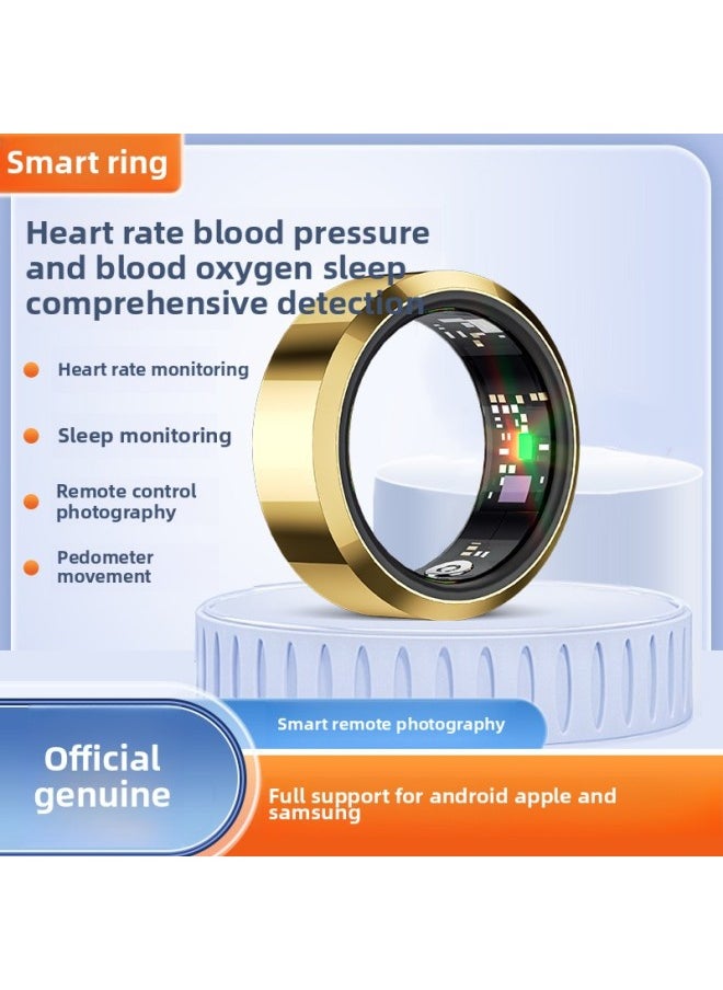 Generic Smart Ring Black Technology Ring Sleep Monitoring Blood Oxygen Heart Rate Movement Pedometer Health 24 Test-Colour:Silver - Real-time Monitoring Of Finger Size 11 Circumference 64.6mm  - Image 2