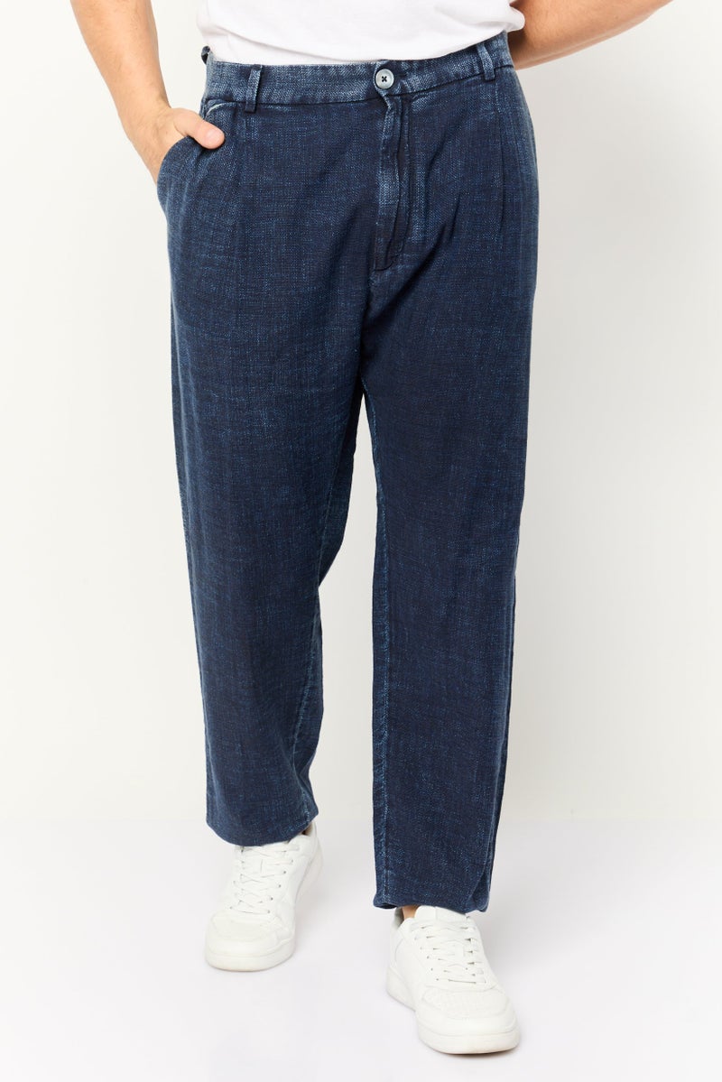 GAS جينز دنيم قابل للتمدد للرجال بقصة عادية، أزرق نيلي - Image 1