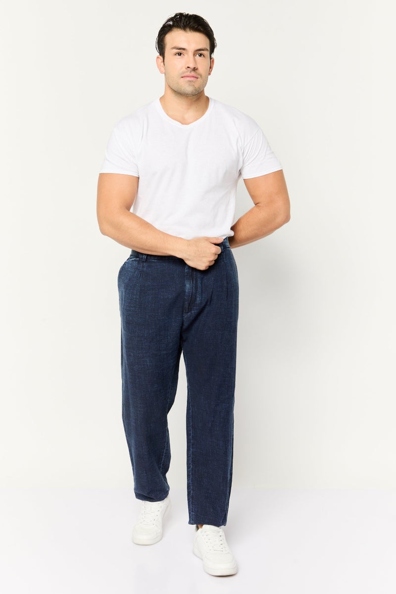 GAS جينز دنيم قابل للتمدد للرجال بقصة عادية، أزرق نيلي - Image 2