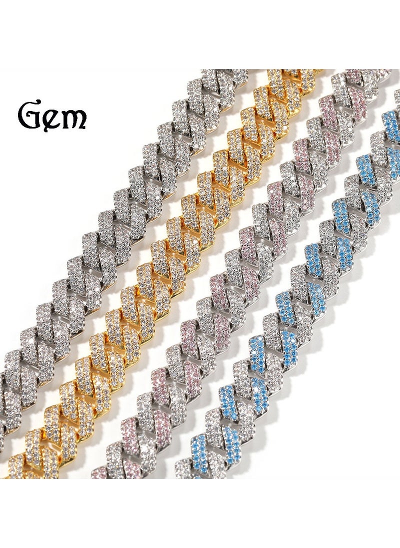Mark Fairwhale Hip hop Strip Cuban Necklace Versatile 13mm Zircon Set Fashion Personalized Jewelry  - Image 2