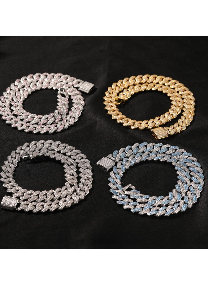 Mark Fairwhale Hip hop Strip Cuban Necklace Versatile 13mm Zircon Set Fashion Personalized Jewelry  - Image 4
