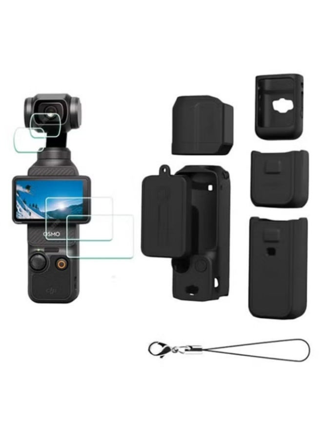 DJI OSMO Pocket 3 Accessory Kit, Silicone Protective Case Cover, Tempered Glass Screen Protector, Lens Protector - Image 1